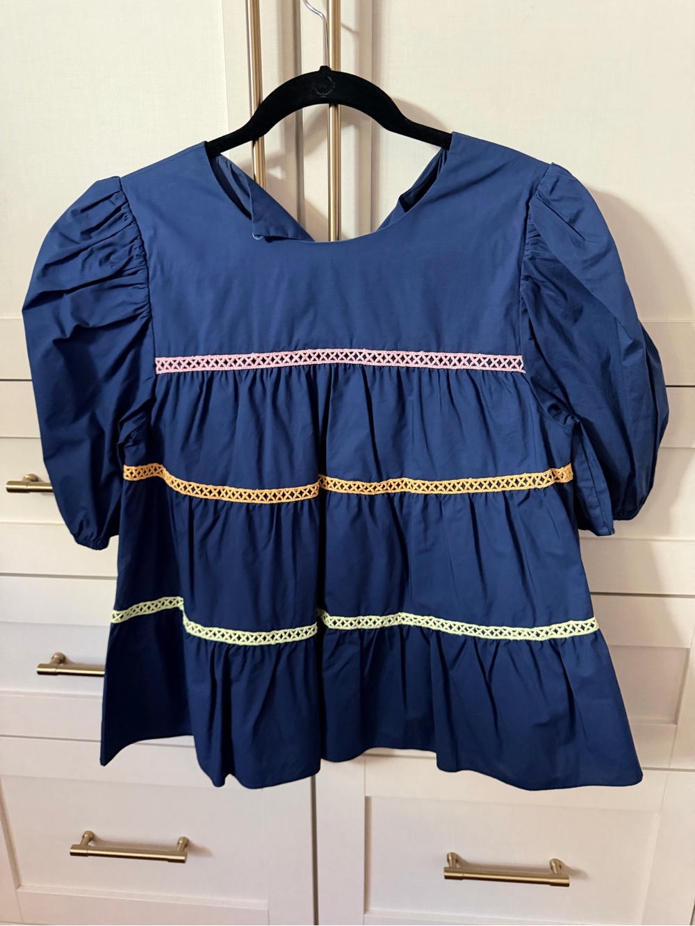 NWT Sz M English Factoey navy blouse